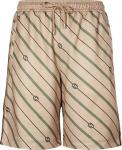 Шорты Gucci Twill GG Stripe Shorts Beige/Brown, бежевый - фото