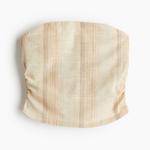 Топ H&M Gathered Corset-style, бежевый - фото