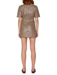 Кожаное мини-платье-футляр Walter Baker с короткими рукавами harlynn, sand - фото 3
