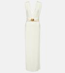 Платье из джерси с вырезом Tom Ford, Pearl White - фото