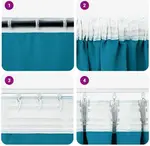 Плотные шторы с кольцами, 2 шт., бирюзовые, 140 x 140 см vidaXL - фото 7