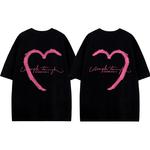 Футболка унисекс без тематики, черная с правым сердцем на заказ - фото