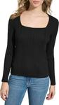 Женский свитер Calvin Klein Multi Rib Square Neck, Black - фото 4