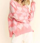 Розовый свитер с жемчужным сердцем DAVI & DANI - фото 3