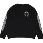 Толстовка Chrome Hearts Horseshoe Logo Crewneck Sweatshirt 'Black', черный - фото