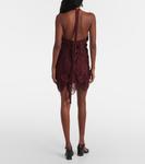 Мини-платье из смесового шелка с воротником халтер Ferragamo, Bordeaux - фото 3