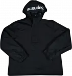 Пуловер Supreme Hooded Logo Half Zip Pullover 'Black', черный - фото