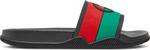 Сандалии Gucci Slide Interlocking G - Black Red Green, зеленый - фото 2