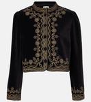 Денвер вышитая хлопковая куртка Rixo, черный - фото