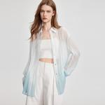 ELLE Рубашка женская Light Blue Lapel Thin Others - фото 8