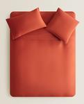Пододеяльник Zara Home 300 Thread Count Washed Sateen, красный - фото