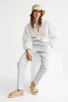 Льняные джоггеры H&M, белый/полосатый - фото 3