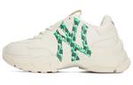 Кроссовки MLB Big Ball Chunky Chunky Sneakers Unisex Low-Top Ivory White/Green - фото