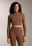 Топ OYSHO EVERMOVE LONG SLEEVE, Brown - фото
