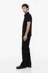 Рубашка поло узкого кроя H&M, черный - фото 3