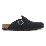 Сандалии-клоги Birkenstock Boston Suede Leather, черный - фото