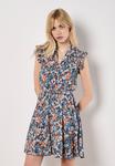 Платье-рубашка FLORAL RUFFLE Apricot, темно-синий - фото