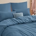 Комплект постельного белья RUIKASI, 3 предмета, 200х220/80x80, синий деним - фото 4