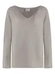 Свитер с V-образным вырезом THE (Alphabet), серый - фото