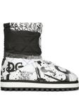 Dolce & Gabbana дутые сапоги с эффектом разбрызганной краски, белый - фото