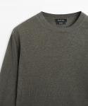 Свитер Massimo Dutti Linen Knit Crew Neck, пудра - фото 3