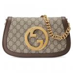 Сумка Gucci Blondie Shoulder, бежевый/коричневый - фото 2