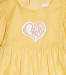 Хлопковое платье с вышитым логотипом Chloé Kids, Straw Yellow - фото 3