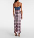 Юбка миди из шерстяной клетчатой ткани Area, розовый - фото 3