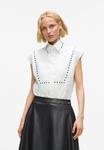 Блуза KARL LAGERFELD STUD DETAIL, White - фото