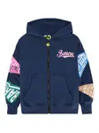 Худи на молнии с принтом Barrow kids, синий - фото