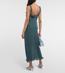 Платье миди из крепа с вырезом Acne Studios, Petrol Blue - фото 3