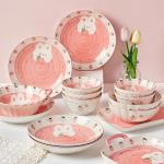 Ceramics Набор керамической посуды Underglaze Painted Strawberry Rabbit, 6 предметов для двоих - фото 5