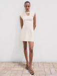 Мини-платье Domino Structured Mango, Light Beige - фото 2