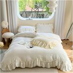 Generic Комплект постельного белья Cotton Lace Ruffles Princess White - фото 2