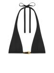 Топ бикини с вырезом халтер Versace, черный - фото