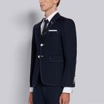 Однобортный блейзер THOM BROWNE, темно-синий - фото 6