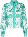 Рубашка с вышивкой Alberta Ferretti, зеленый - фото
