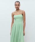 Женское плиссированное платье А-силуэта MANGO, Mint Green - фото 6