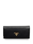 Prada большой кошелек из сафьяновой кожи, черный - фото