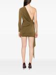 Мини-платье Alex Perry с драпировкой на одно плечо, зеленый - фото 4
