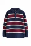 Джемпер Next, Navy Blue Burgundy Stripe - фото