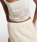 Льняной укороченный топ Rayure SIR, слоновая кость - фото 5