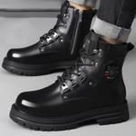 Кожаные ботинки Crew Martin мужские черные Romon - фото 3