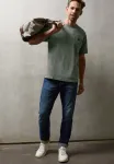 Mit struktur basic tshirt Street One Men, Grün - фото 2