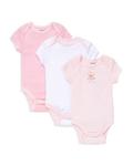 Боди Bear для девочек, 3 шт. — для малышей Little Me, цвет Pink - фото