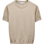 Трикотажная футболка ZARA, лаймового цвета - фото