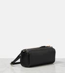 Мини лого кожаная сумка через плечо Prada, черный - фото 4