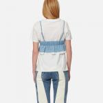 Футболка женская белая/джинсовая синяя Evisu - фото 4