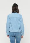 Блуза ONLY ONLLUCIA FRILL SHIRT, Light Blue Denim/Light-Blue Denim - фото 3