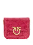 Мини-сумка через плечо с эффектом крокодила PINKO, розовый - фото